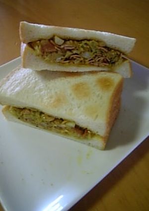 キャベツとベーコンのカレーサンドイッチ-レシピのメイン写真