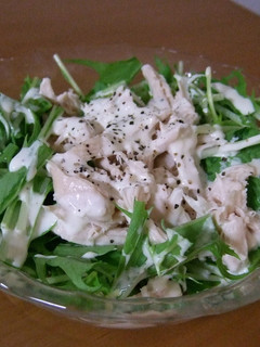 水菜とささ身のクリーミーヘルシーサラダ-レシピのメイン写真
