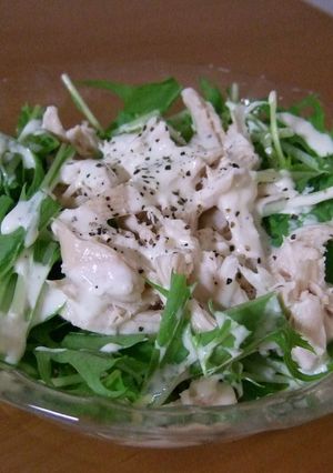 水菜とささ身のクリーミーヘルシーサラダ-レシピのメイン写真