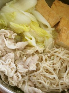 1人鍋!簡単!豚肉と厚揚げの白菜鍋-レシピのメイン写真