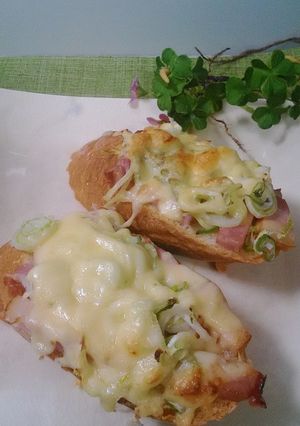 長ねぎとベーコンのタルティーヌ♪-レシピのメイン写真