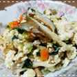 *舞茸と椎茸の炒り豆腐*
