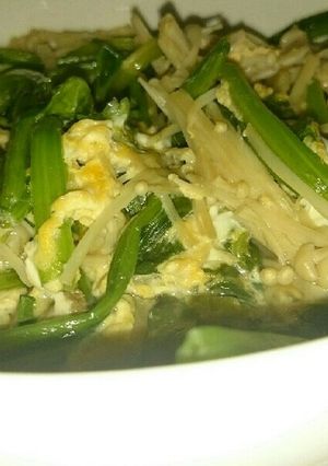 ほうれん草とえのき茸の卵とじ-レシピのメイン写真