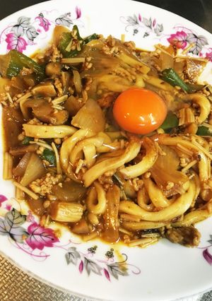 ＊焼きカレーうどん(*^^*)-レシピのメイン写真