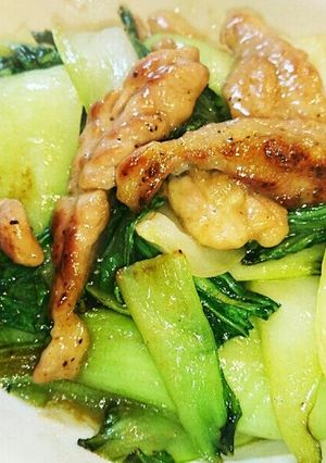 せせりとチンゲン菜の中華っぽい炒め物-レシピのメイン写真