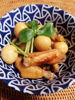 鶏手羽中とうずら卵の照り照り煮♡-レシピのメイン写真