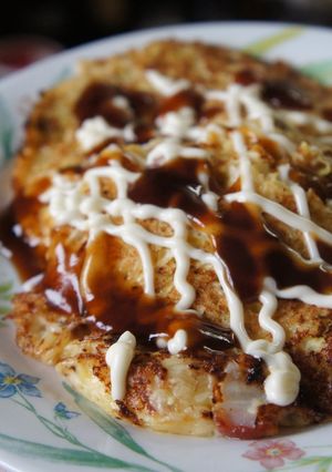 ダイエットにも☆長いも＆卵でお好み焼き風-レシピのメイン写真
