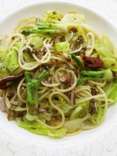 山菜と塩辛のパスタ-レシピのメイン写真