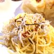 アヒージョdeしらす塩昆布ペペロンチーノ