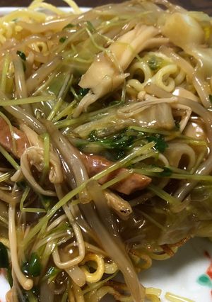 豆苗舞茸餡かけ焼きそば-レシピのメイン写真