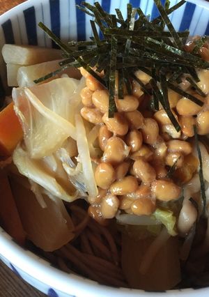 雑煮風蕎麦の納豆かけ-レシピのメイン写真