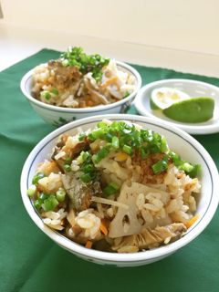 さんまと根菜の炊き込みご飯-レシピのメイン写真
