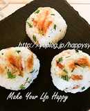 桜エビと大根の葉de彩り☆手まり寿司