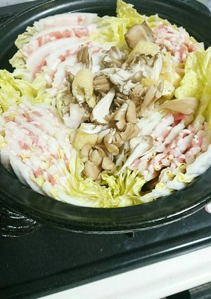 油揚げとまいたけ入り白菜のミルフィーユ鍋-レシピのメイン写真