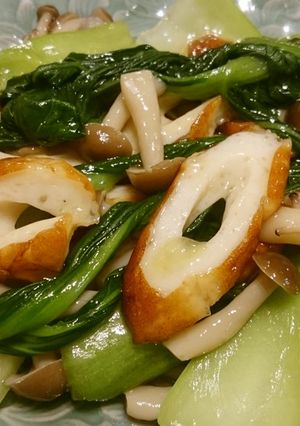 青梗菜とちくわのうま煮風炒め-レシピのメイン写真