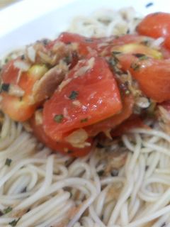 ツナとトマトのカッペリーニ風そうめん-レシピのメイン写真