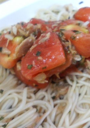 ツナとトマトのカッペリーニ風そうめん-レシピのメイン写真
