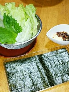 手抜きおつまみ♪のり巻きレタス-レシピのメイン写真