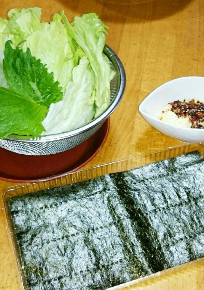 手抜きおつまみ♪のり巻きレタス-レシピのメイン写真