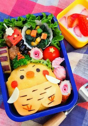 ひよこ鬼の節分オムチャーハン弁当-レシピのメイン写真