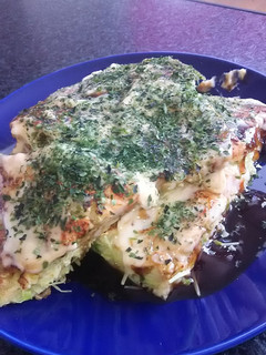 食感が楽しい☆えびと豆苗のお好み焼き-レシピのメイン写真