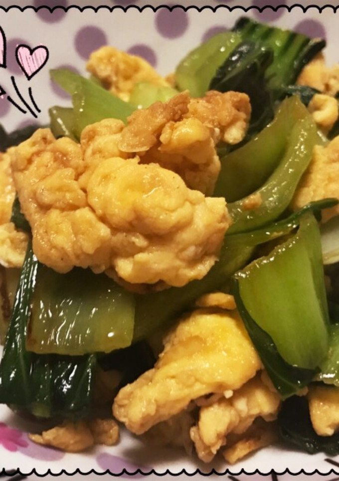 チンゲン菜とふんゎ〜り卵の中華風炒め♡-レシピのメイン写真