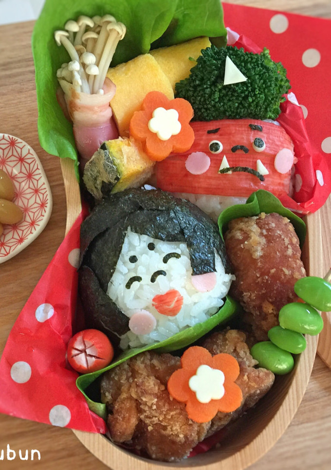 節分弁当☆福の神☆赤鬼☆簡単♩キャラ弁-レシピのメイン写真