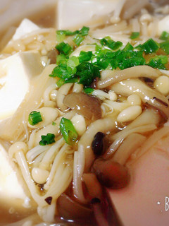 簡単!レンジできのこのあんかけ豆腐♫-レシピのメイン写真