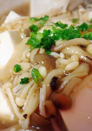 簡単！レンジできのこのあんかけ豆腐♫-レシピのメイン写真