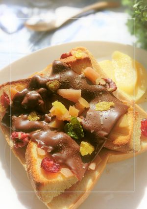 柚子香❀りんご皮×バウムのチョコトースト-レシピのメイン写真