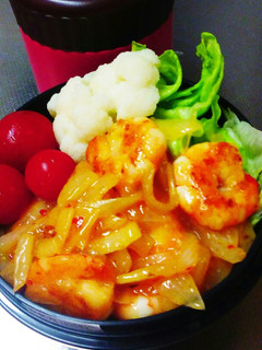 簡単エビチリ弁当-レシピのメイン写真