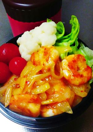 簡単エビチリ弁当-レシピのメイン写真