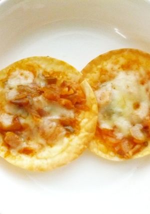 ぎょうざの皮のミニピザ・保育園給食-レシピのメイン写真