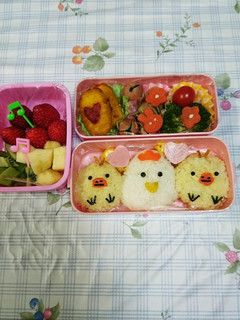 キャラ弁☆キイロイトリ&にわとり弁当-レシピのメイン写真