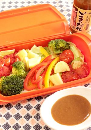 スチームクッカーで作る温野菜サラダ-レシピのメイン写真