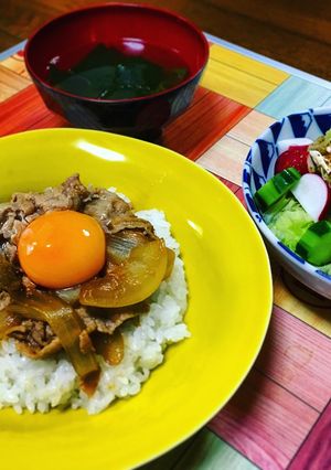 簡単 豚 玉 甘辛 丼ぶり-レシピのメイン写真