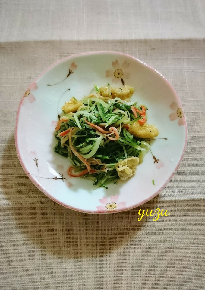 簡単！カニカマと水菜と薄あげでゴマ油炒め-レシピのメイン写真