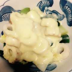 รูปของ レンジだけ ネギと竹輪のチーズおつまみ