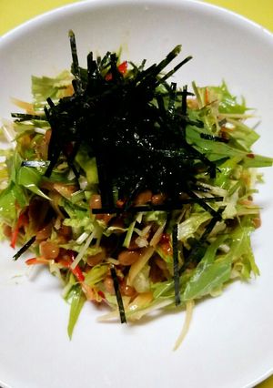 えごま油入り☆パプリカ 水菜の納豆サラダ-レシピのメイン写真
