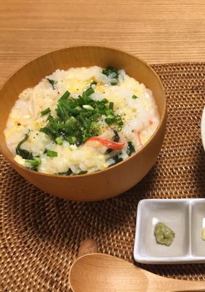 ワカメとカニカマの中華風たまご雑炊-レシピのメイン写真