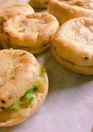 お弁当にも！がんものネギチーズはさみ焼き-レシピのメイン写真