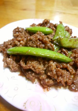 牛肉とスナップえんどうの炒め物-レシピのメイン写真