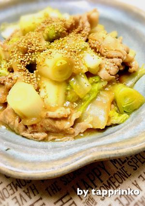 豚こま☆簡単メイン 白菜とネギの味噌炒め-レシピのメイン写真