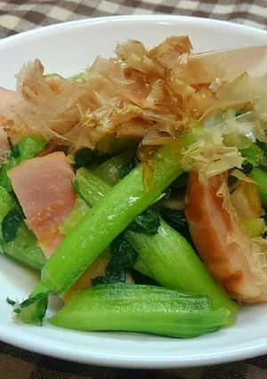 ターサイとベーコンのニンニク醤油炒め✨-レシピのメイン写真