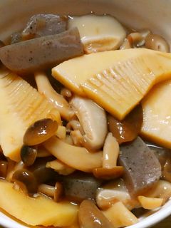 簡単♪筍とコンニャクきのこの めんつゆ煮-レシピのメイン写真
