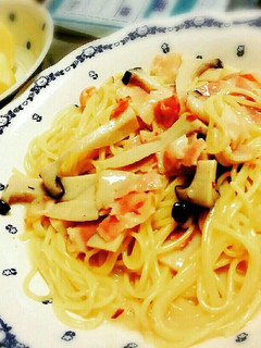 きのことベーコンのクリームパスタ♪-レシピのメイン写真
