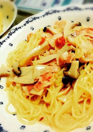 きのことベーコンのクリームパスタ♪-レシピのメイン写真