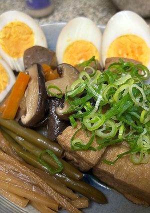 厚揚げと蒟蒻の煮物-レシピのメイン写真
