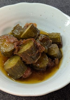 きゅうり大量消費！きゅうりの梅カツオ煮-レシピのメイン写真