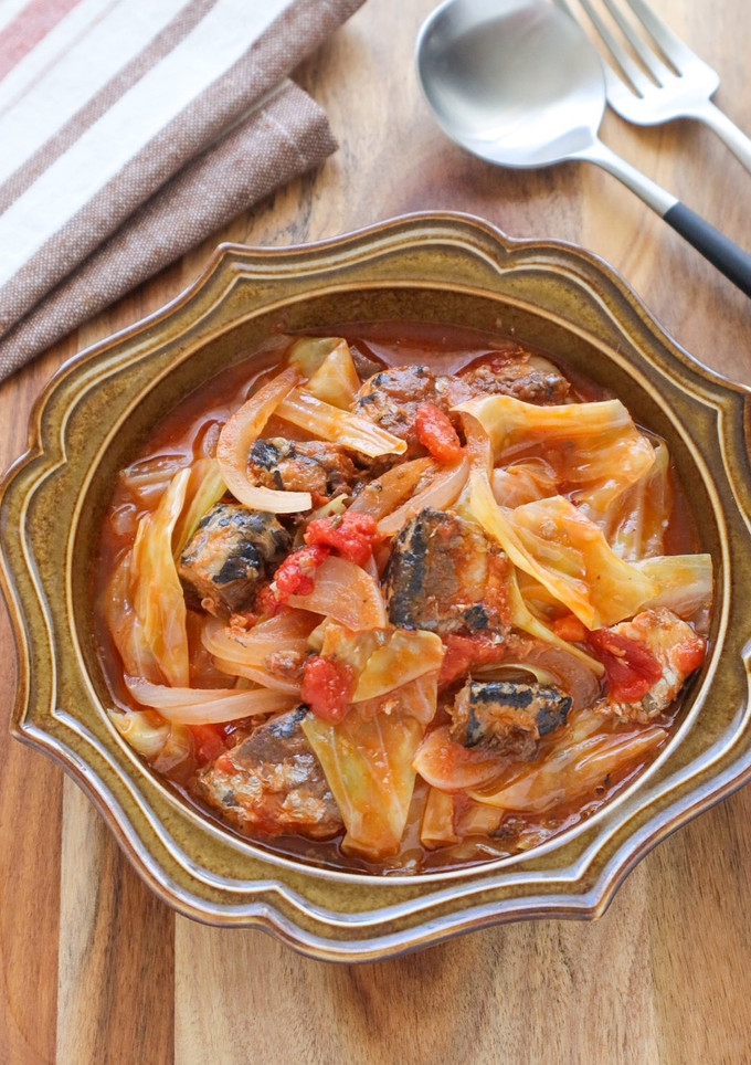 レンジで簡単♡さば缶とキャベツのトマト煮-レシピのメイン写真